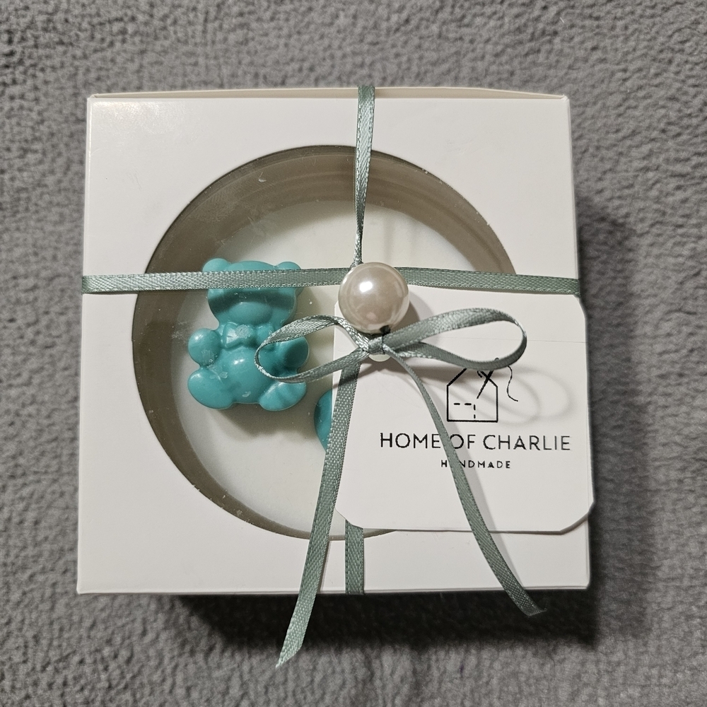 6 Handmade Teal Green Baby Shower Gender Reveal Scented Candle Party Giveaways